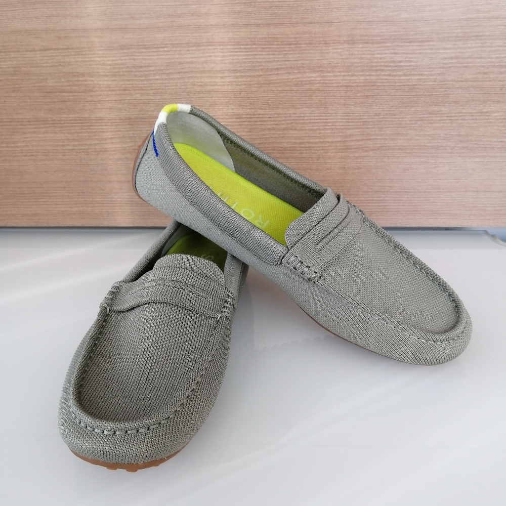 Rothy's The Driver Driving Loafer Shoe Soft Green Woman's Size 9